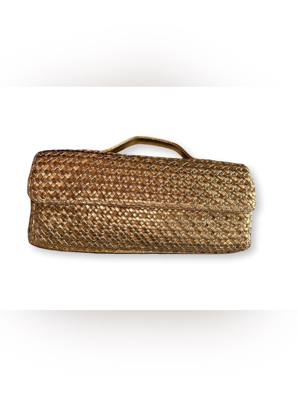 Zara Gold Braided Handle Clutch - Picture 2 of 5